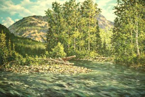 large landscape painting by contemporary landscape artist