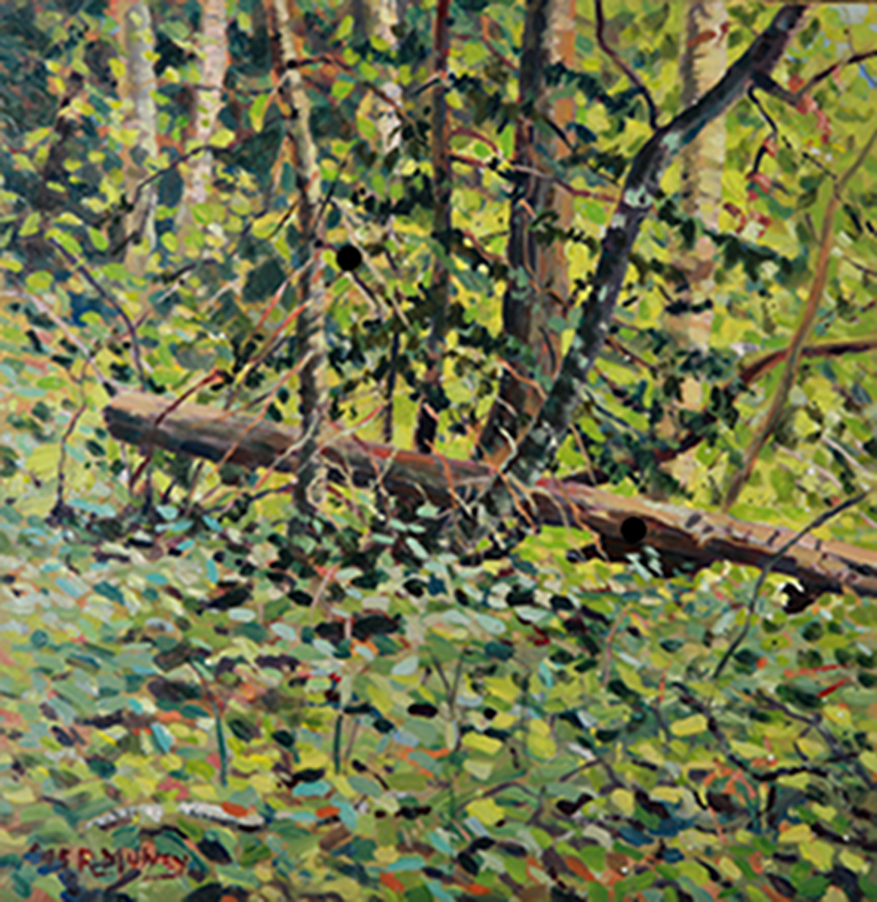 Acrylic painting done inside the forest  in May. 